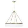 Capital Lighting Weller 27 1/2" Brass and White 4-Light Chandelier