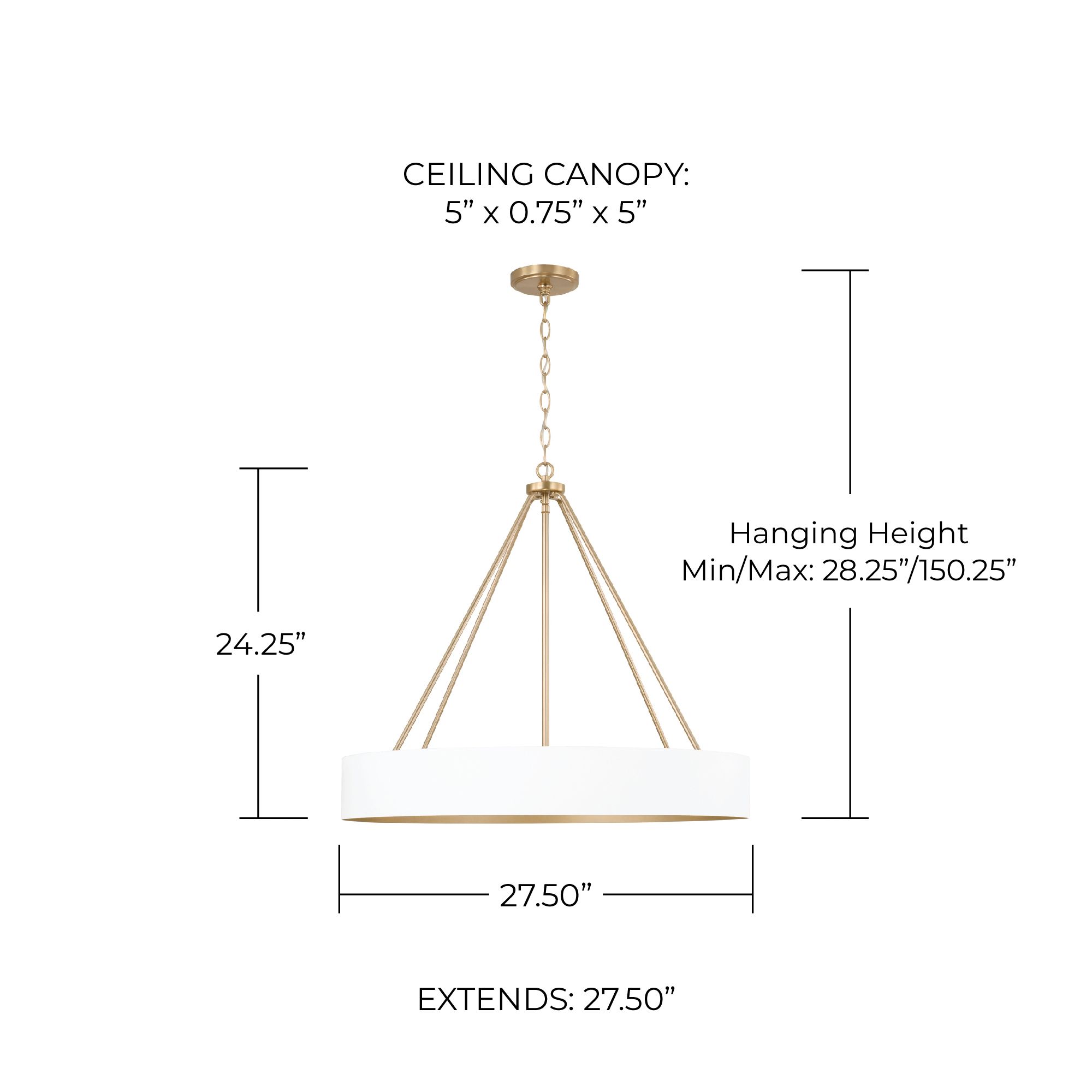 Image 5 Capital Lighting Weller 27 1/2" Brass and White 4-Light Chandelier more views