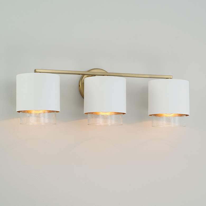 Image 1 Capital Lighting Weller 3 Light Vanity 24.25" Matte Brass and White
