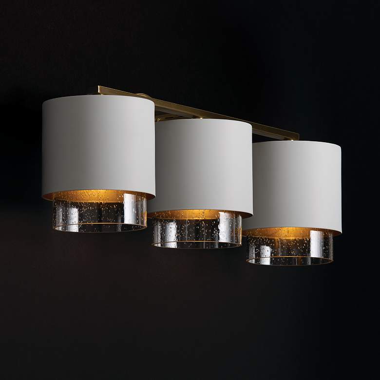 Image 3 Capital Lighting Weller 3 Light Vanity 24.25" Matte Brass and White more views