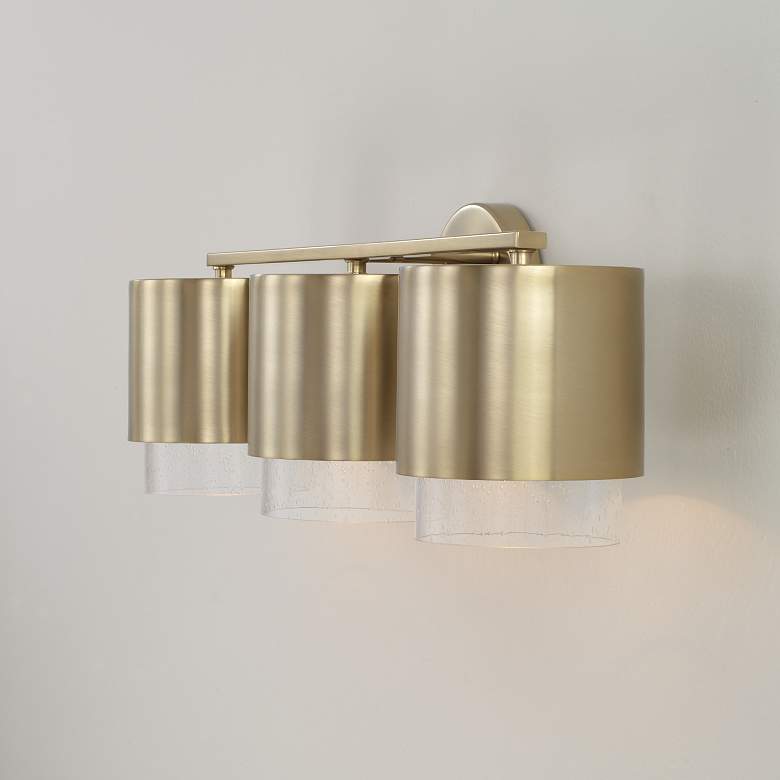Image 3 Capital Lighting Weller 3 Light Vanity 24.25" Matte Brass more views