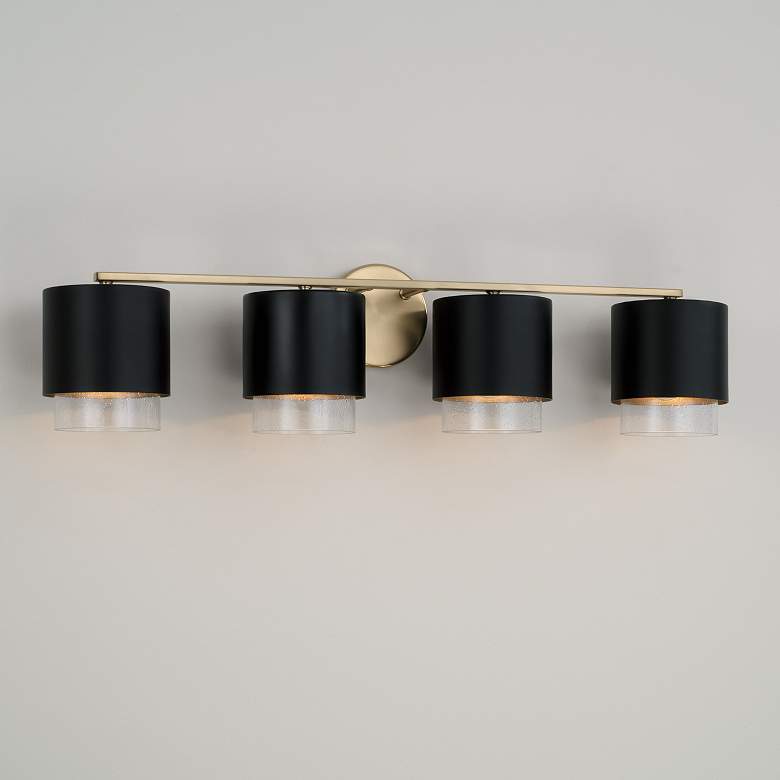 Image 1 Capital Lighting Weller 4 Light Vanity 33.5" Matte Brass and Black