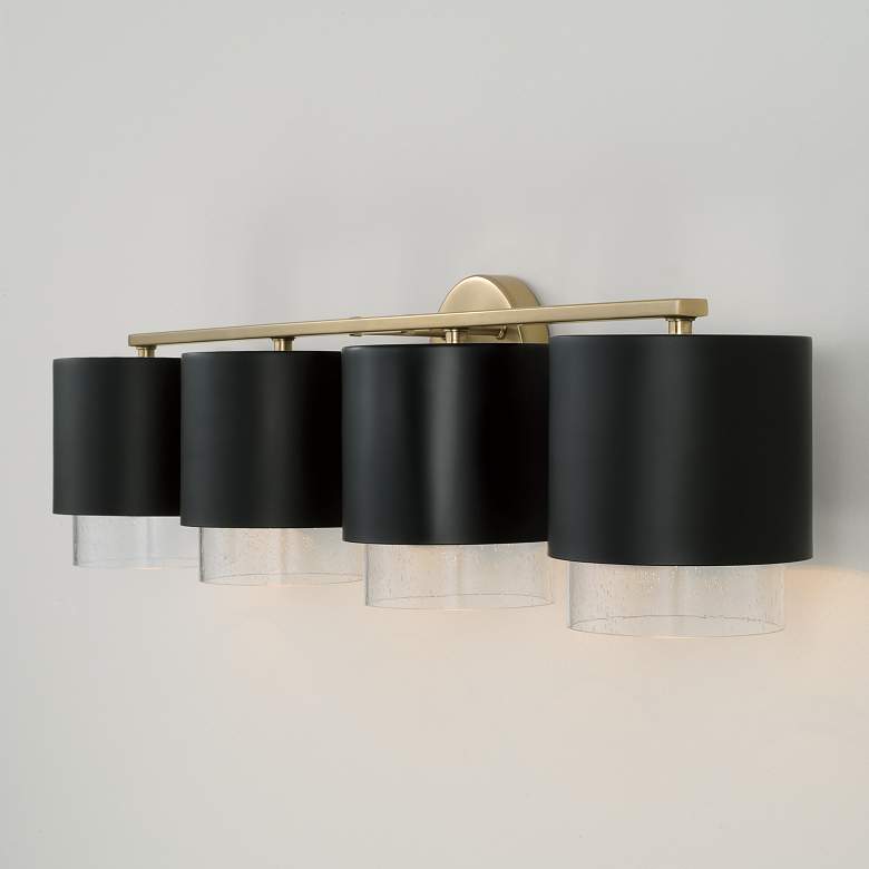 Image 3 Capital Lighting Weller 4 Light Vanity 33.5" Matte Brass and Black more views