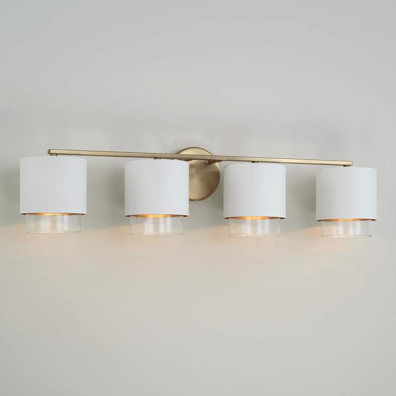 Image 1 Capital Lighting Weller 4 Light Vanity 33.5" Matte Brass and White