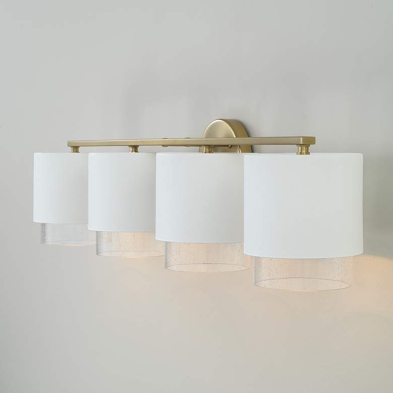Image 3 Capital Lighting Weller 4 Light Vanity 33.5" Matte Brass and White more views