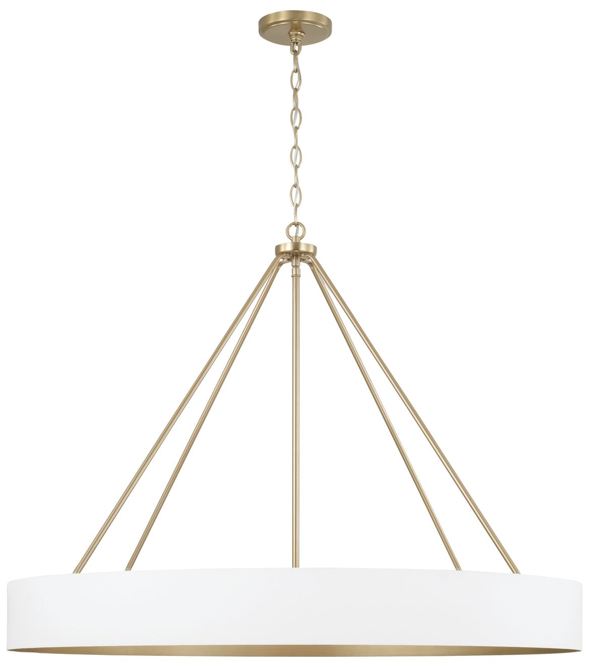 Image 2 Capital Lighting Weller 6 Light Chandelier 35.75" Matte Brass and Whit