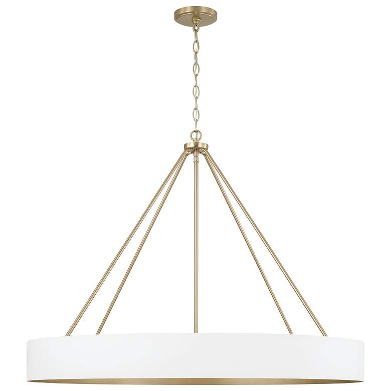 Image 2 Capital Lighting Weller 6 Light Chandelier 35.75" Matte Brass and Whit