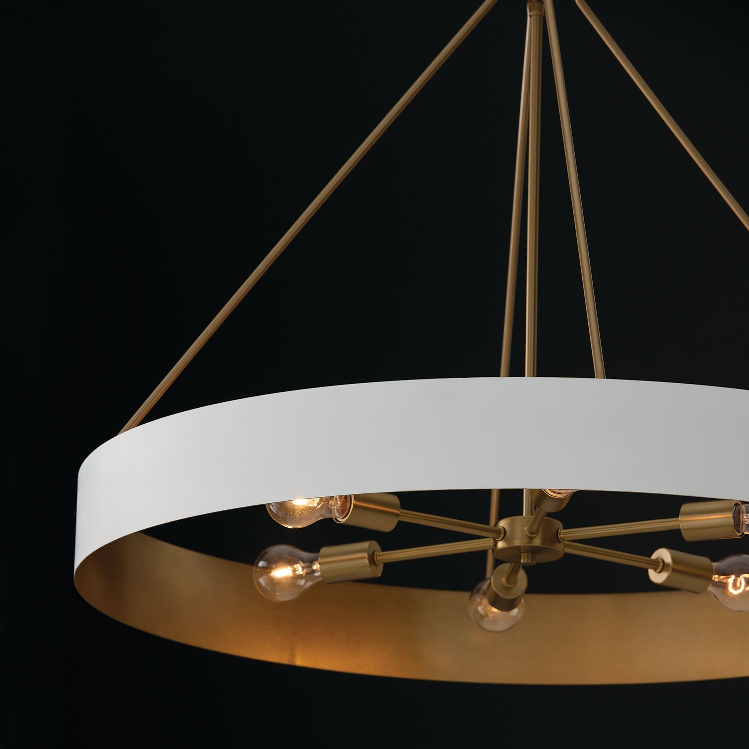 Image 4 Capital Lighting Weller 6 Light Chandelier 35.75" Matte Brass and Whit more views