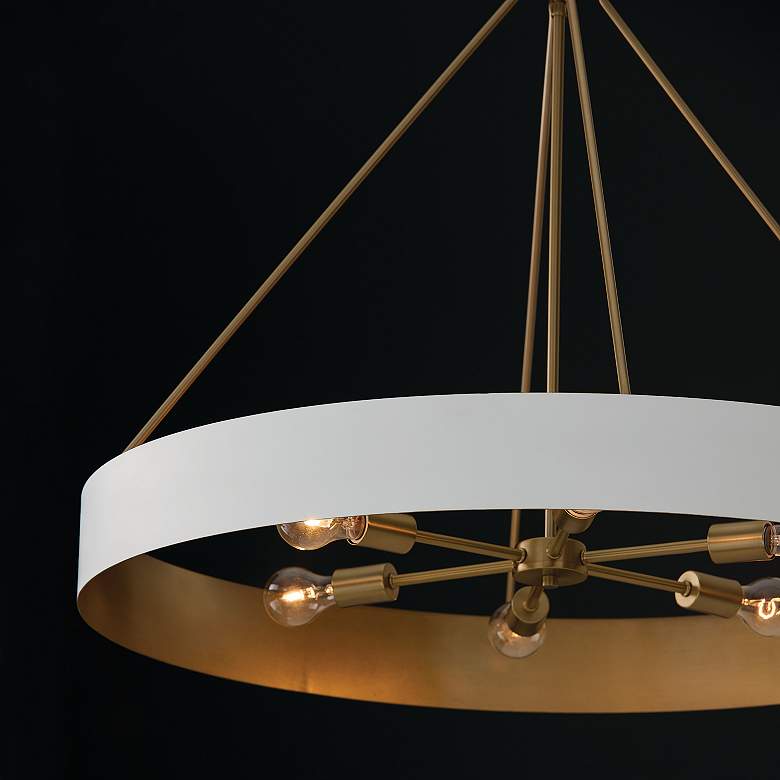 Image 5 Capital Lighting Weller 6 Light Chandelier 35.75" Matte Brass and Whit more views