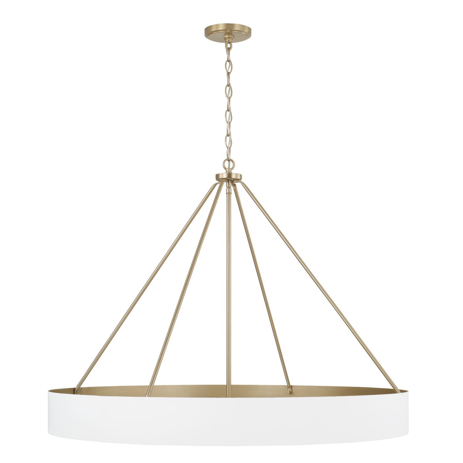 Image 7 Capital Lighting Weller 6 Light Chandelier 35.75" Matte Brass and Whit more views