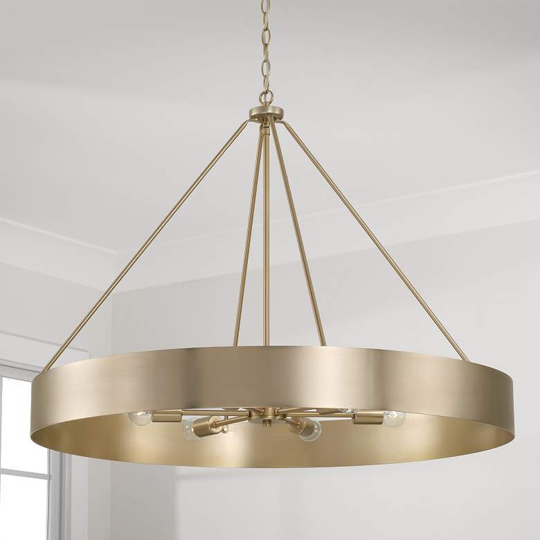 Image 1 Capital Lighting Weller 6 Light Chandelier 35.75" Matte Brass