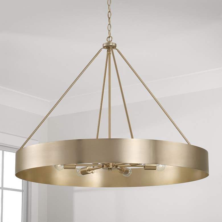 Image 3 Capital Lighting Weller 6 Light Chandelier 35.75" Matte Brass more views