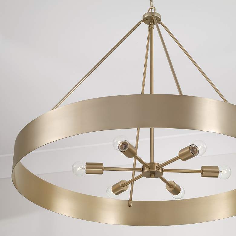 Image 4 Capital Lighting Weller 6 Light Chandelier 35.75" Matte Brass more views
