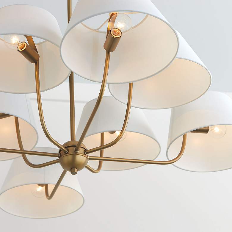 Image 3 Capital Lighting Welsley 40" Wide 8-Arm Aged Brass Shade Chandelier more views