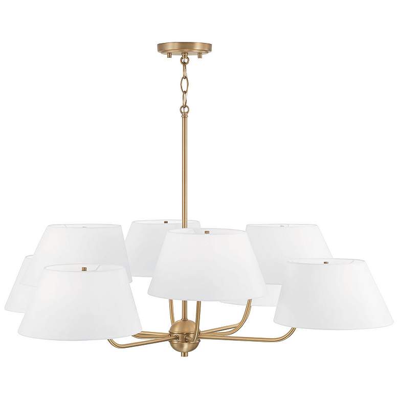 Image 6 Capital Lighting Welsley 40" Wide 8-Arm Aged Brass Shade Chandelier more views