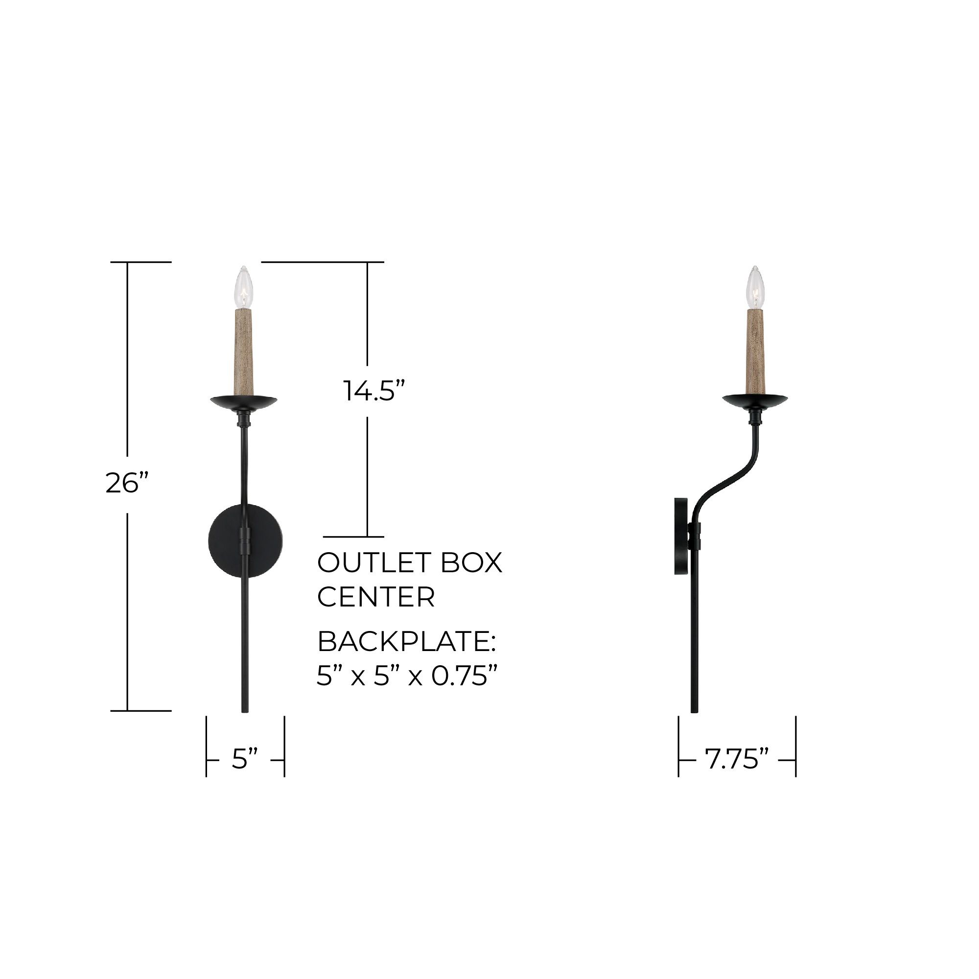Image 7 Capital Lighting Wilder 1 Light Sconce Matte Black more views