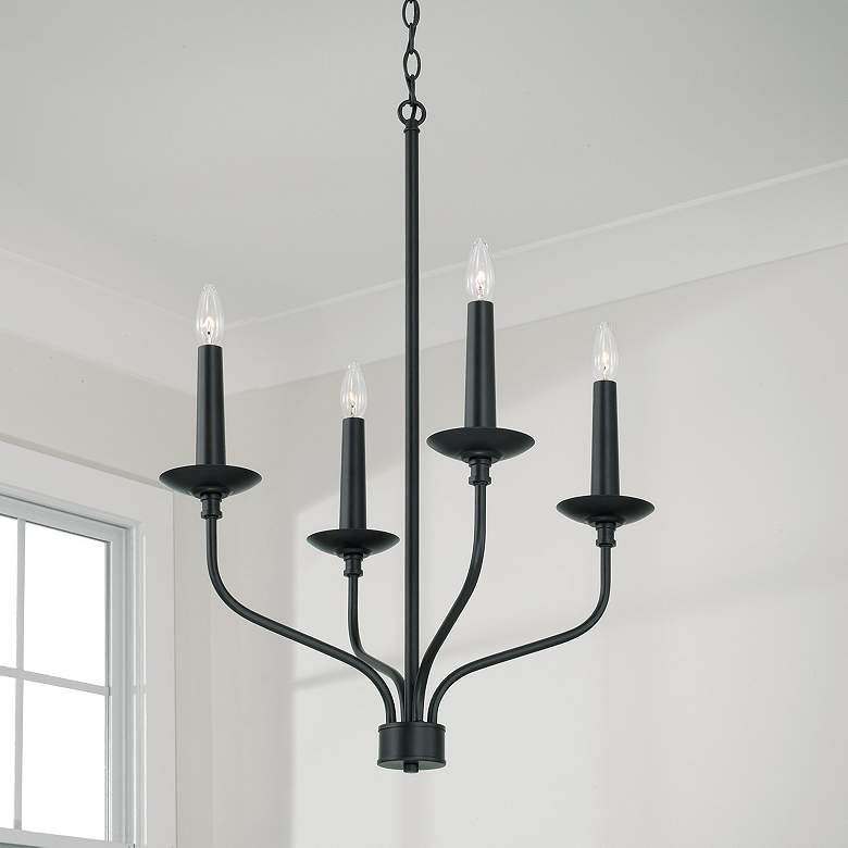 Image 3 Capital Lighting Wilder 4 Light Chandelier 21.5" Matte Black more views
