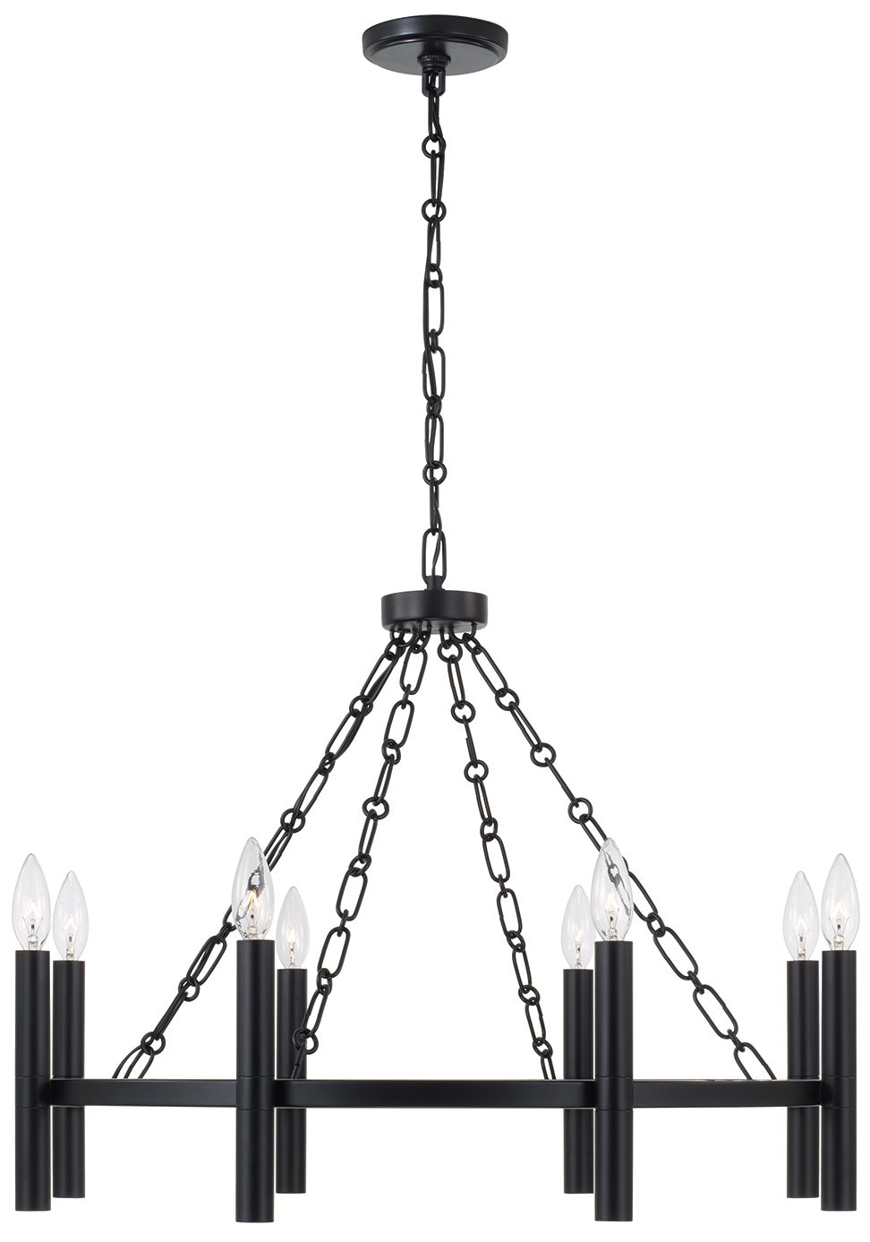 Image 4 Capital Lighting Winton 8 Light Chandelier 28" Matte Black more views