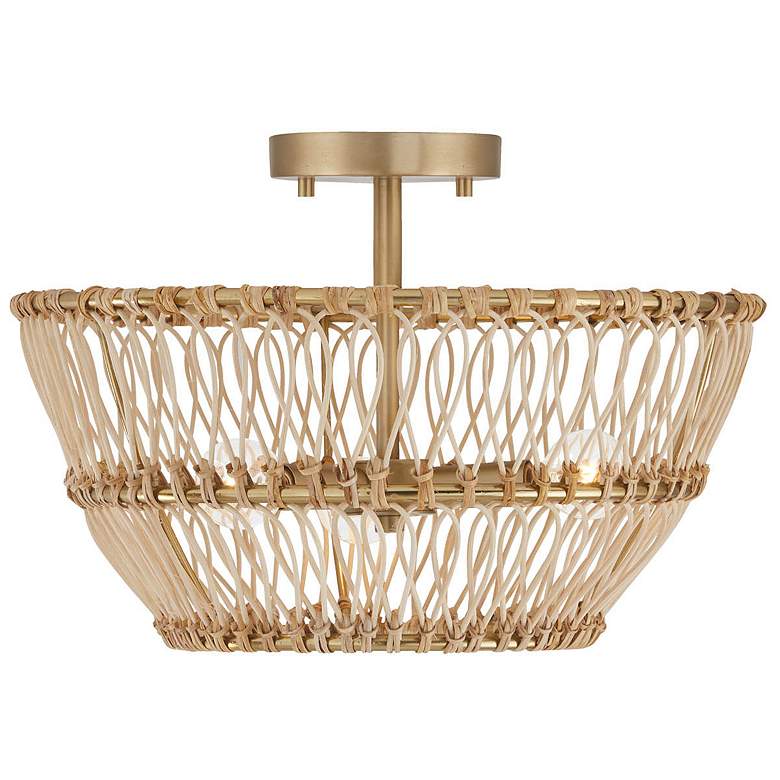 Image 1 Capital Lighting Wren 3 Light Semi-Flush Matte Brass