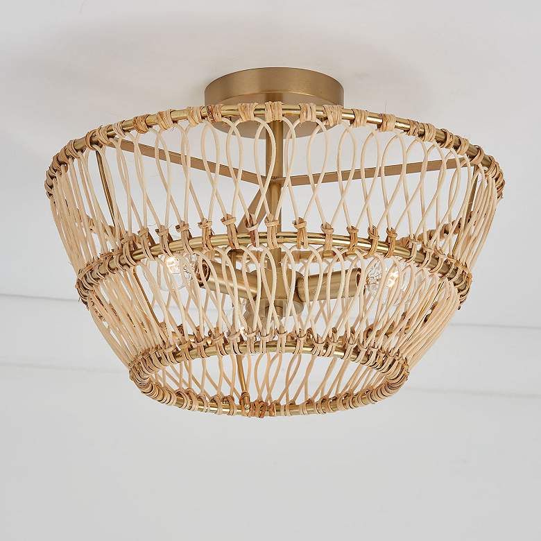 Image 1 Capital Lighting Wren 3 Light Semi-Flush Matte Brass