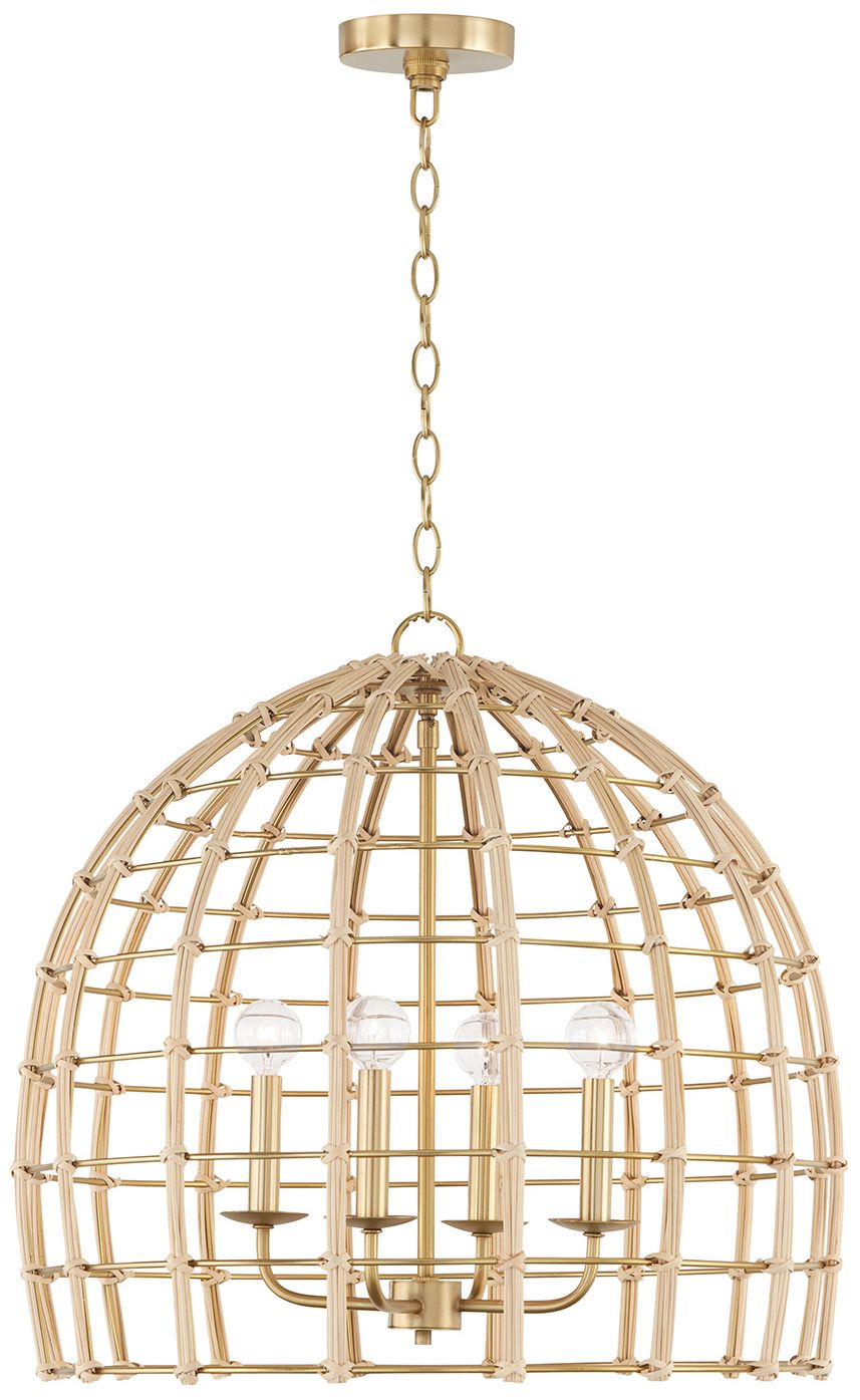 Capital Lighting Wren 4 Light Pendant 23" Matte Brass