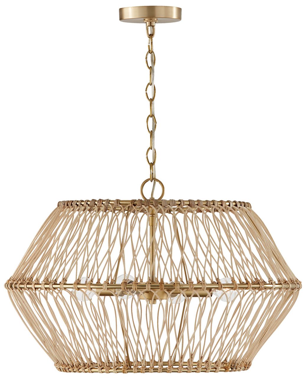 Capital Lighting Wren 4 Light Pendant 24.25" Matte Brass