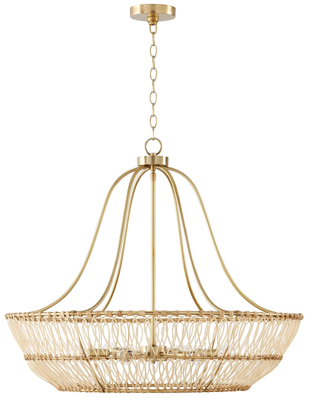 Capital Lighting Wren 6 Light Chandelier 32" Matte Brass