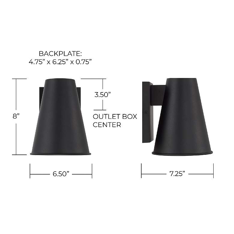 Image 6 Capital Lighting Yardley 1 Light Outdoor Small Wall Lantern 6.5" Black more views