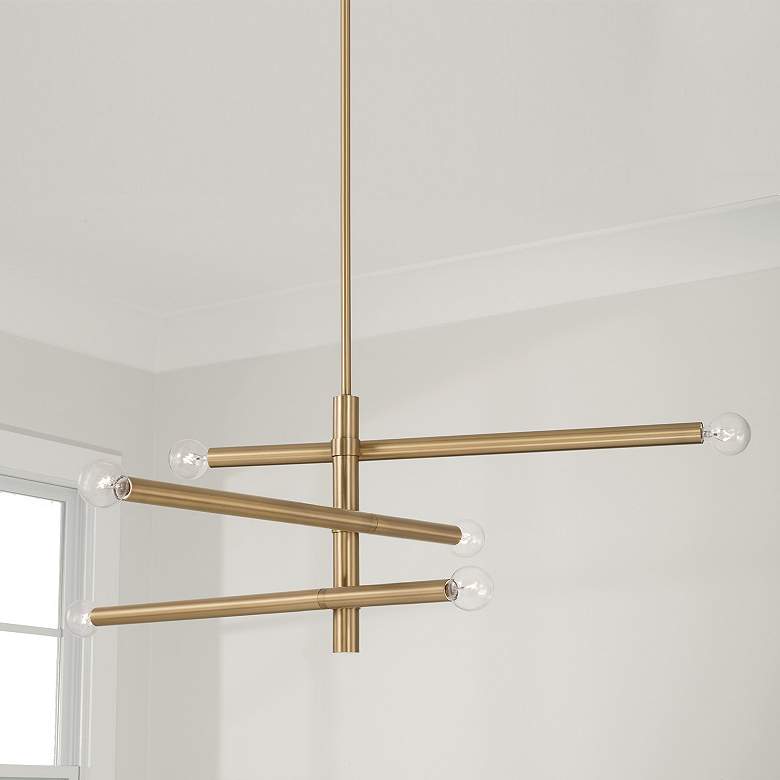 Image 1 Capital Lighting Zane 6 Light Chandelier Aged Brass
