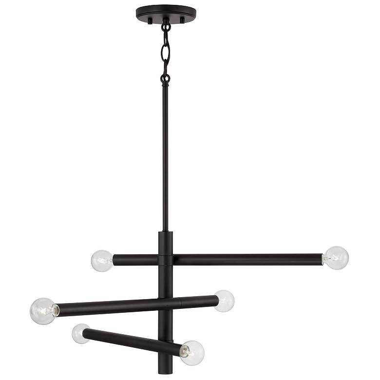 Image 1 Capital Lighting Zane 6 Light Chandelier Matte Black