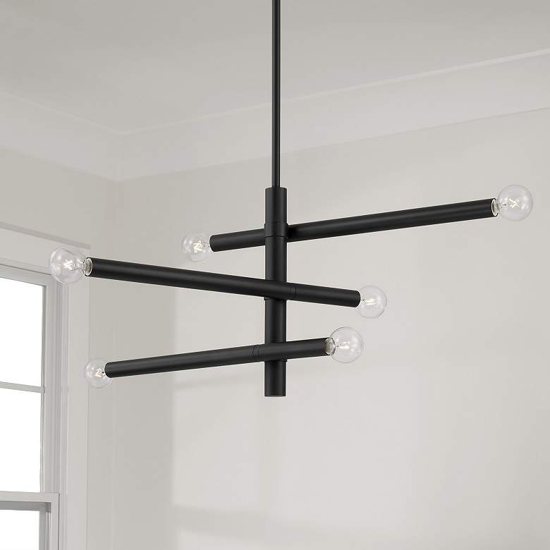 Image 1 Capital Lighting Zane 6 Light Chandelier Matte Black