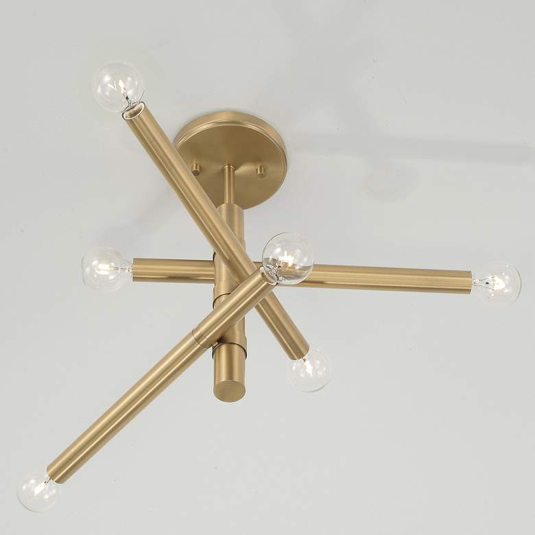 Image 3 Capital Lighting Zane 6 Light Semi-Flush Aged Brass more views