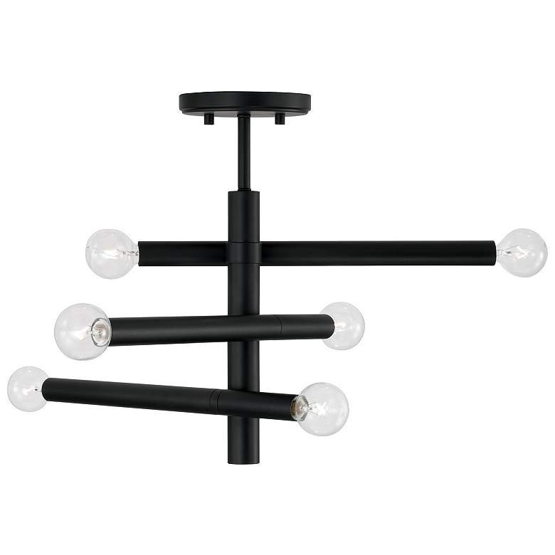 Image 1 Capital Lighting Zane 6 Light Semi-Flush Matte Black