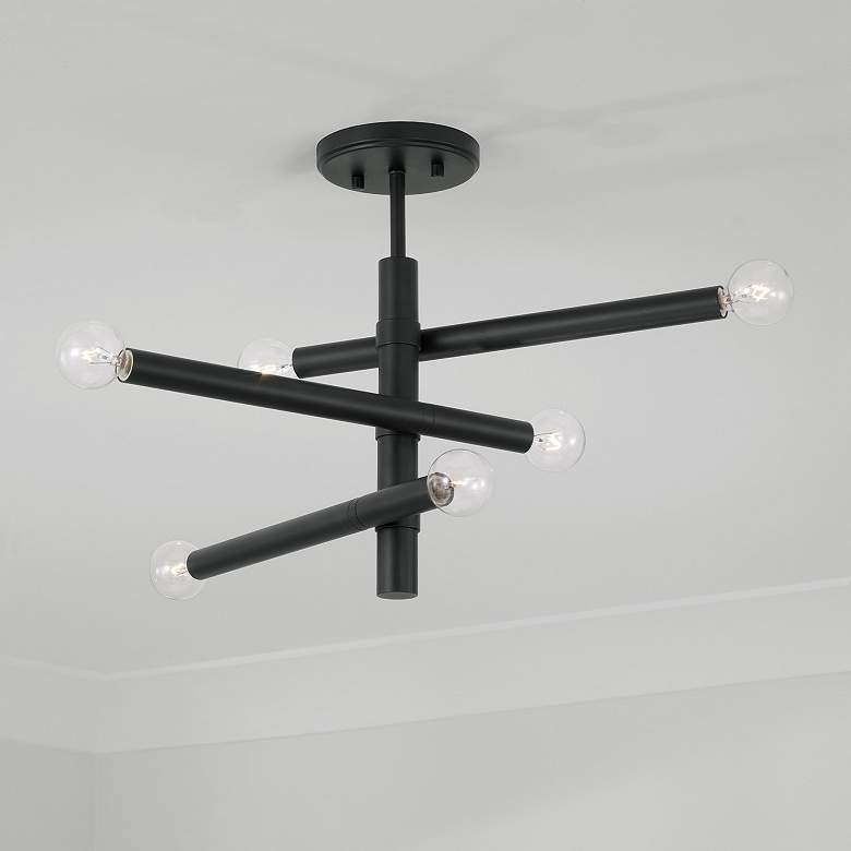 Image 1 Capital Lighting Zane 6 Light Semi-Flush Matte Black