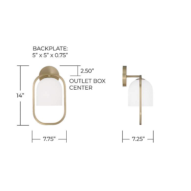 Image 6 Capital Lighting Zeek 1 Light Sconce 7.75" Matte Brass more views