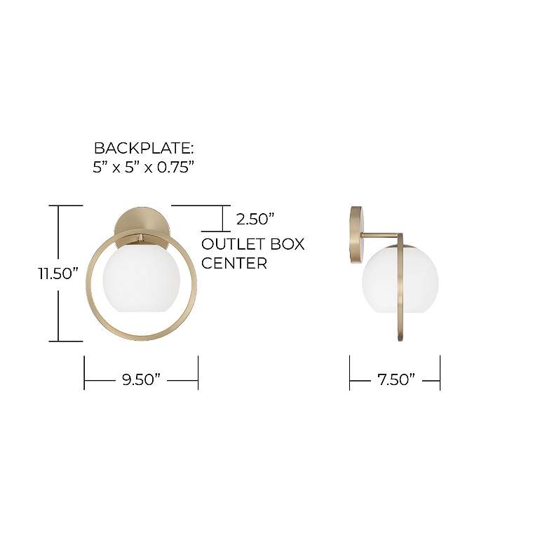 Image 6 Capital Lighting Zeek 1 Light Sconce 9.5" Matte Brass more views