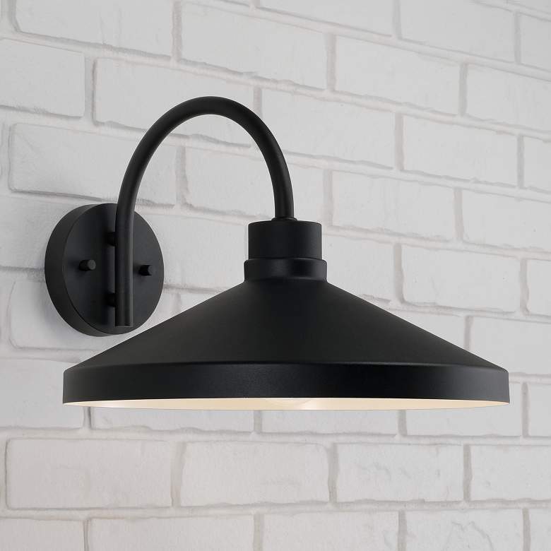 Image 1 Capital Lofton 10 1/2" High Black Outdoor Barn Wall Light