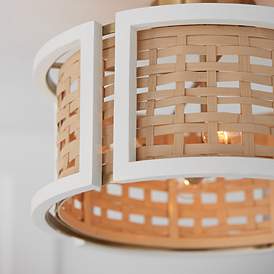 Image5 of Capital Lola 16" Wide White and Woven Rattan Ceiling Light more views
