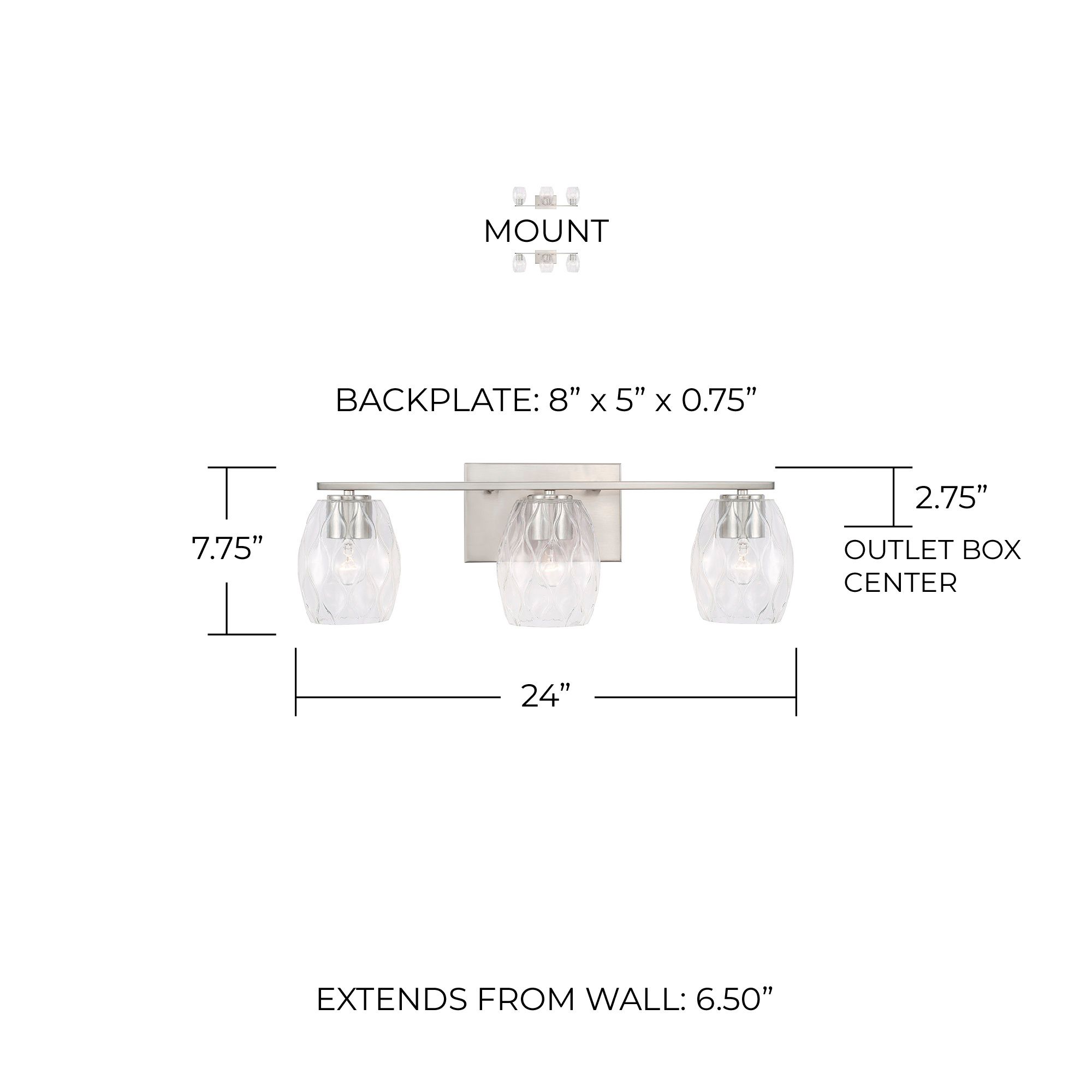 Image 6 Capital Lucas 24" Wide Brushed Nickel 3-Light Bath Light more views