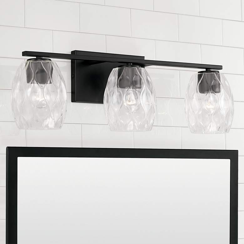 Image 1 Capital Lucas 24 inch Wide Matte Black 3-Light Bath Light