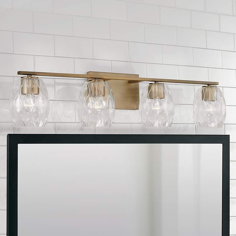 Image 1 Capital Lucas 33 1/2" Wide Aged Brass 4-Light Bath Light