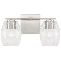 Capital Lucas 7 3/4&quot; High Brushed Nickel 2-Light Wall Sconce
