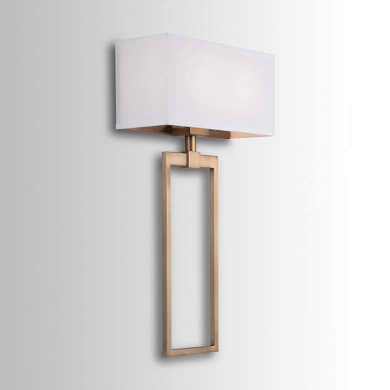 Image 1 Capital Lynden 27 1/2" High Aged Brass 2-Light Wall Sconce