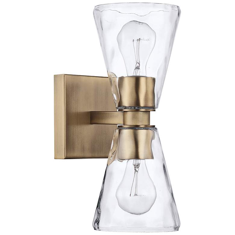 Image 1 Capital Lyra 13" High Aged Brass 2-Light Wall Sconce