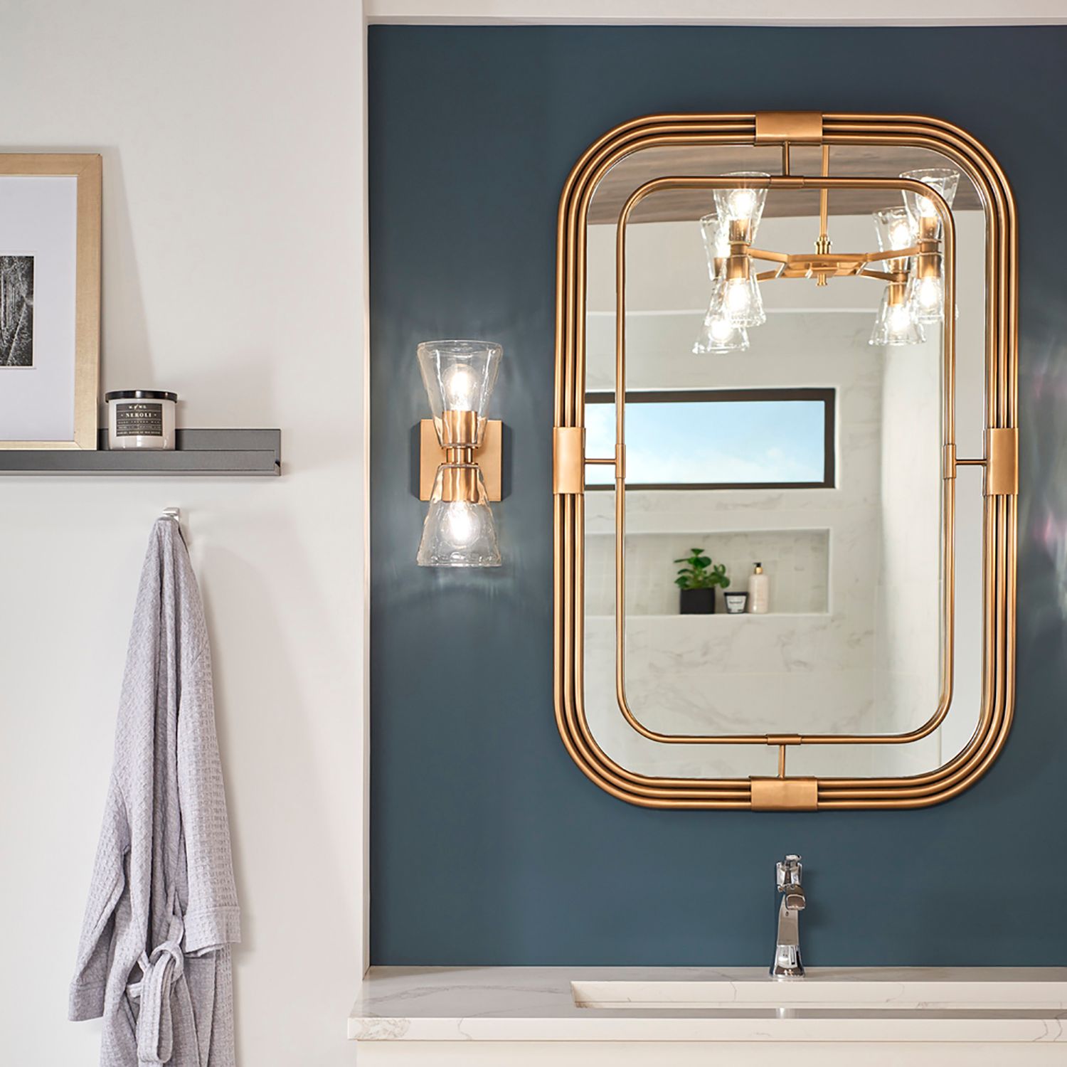 Image 3 Capital Lyra 13" High Aged Brass 2-Light Wall Sconce more views