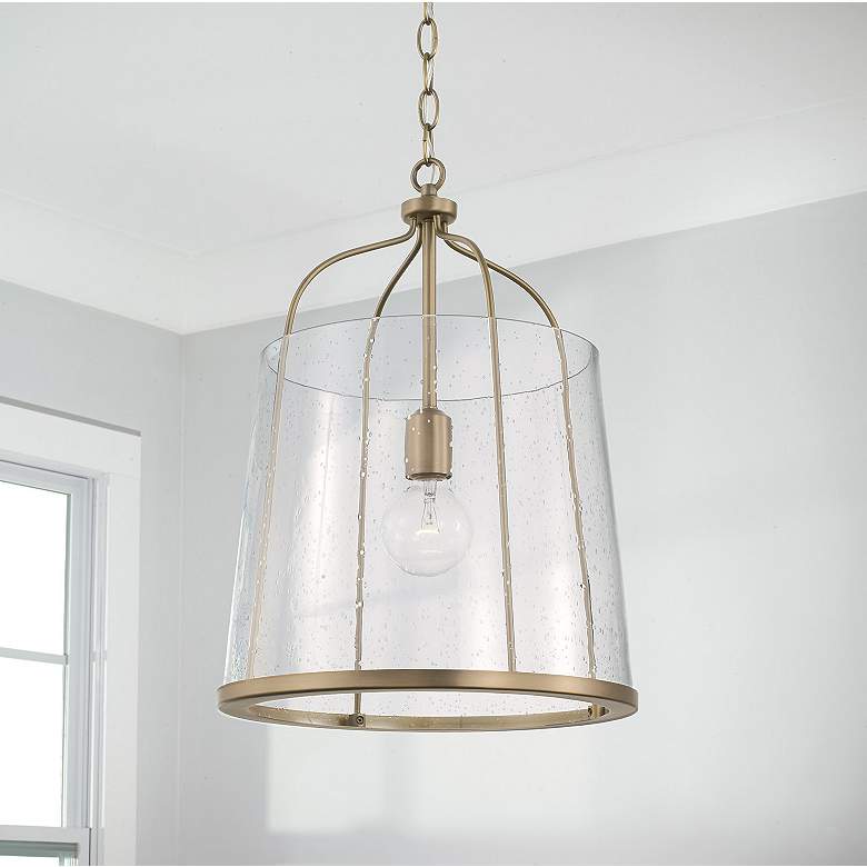 Image 1 Capital Madison 14" Wide Aged Brass Metal Pendant Light