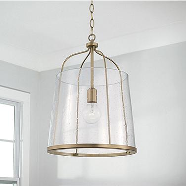 Capital Madison 14" Wide Aged Brass Metal Pendant Light