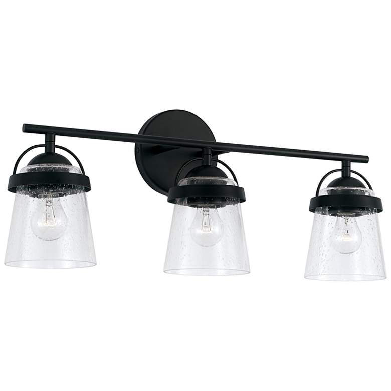 Image 4 Capital Madison 23 1/4 inch Wide Matte Black 3-Light Bath Light more views