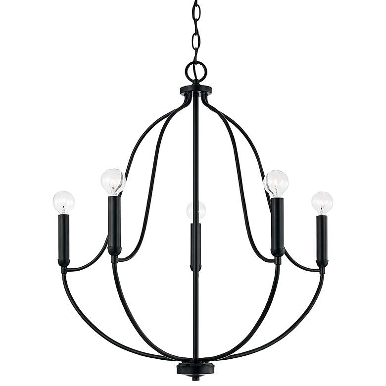 Image 2 Capital Madison 25" Wide Matte Black 5-Light Chandelier