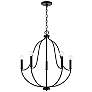 2_Capital Madison 25" Wide Matte Black 5-Light Chandelier